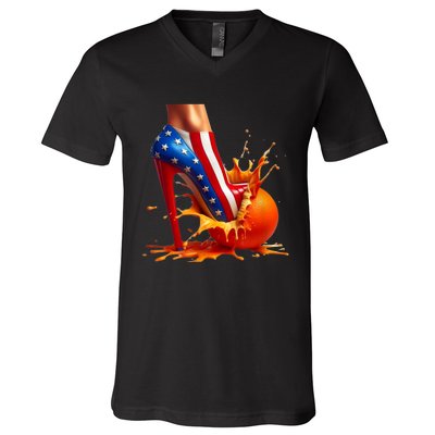 Orange High Heel Crush! V-Neck T-Shirt