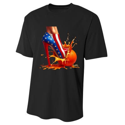 Orange High Heel Crush! Performance Sprint T-Shirt