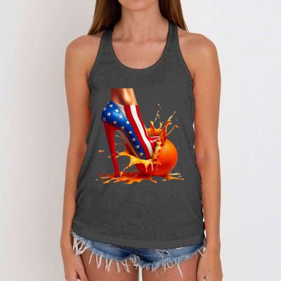 Orange High Heel Crush! Women's Knotted Racerback Tank