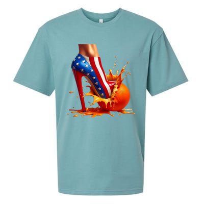 Orange High Heel Crush! Sueded Cloud Jersey T-Shirt