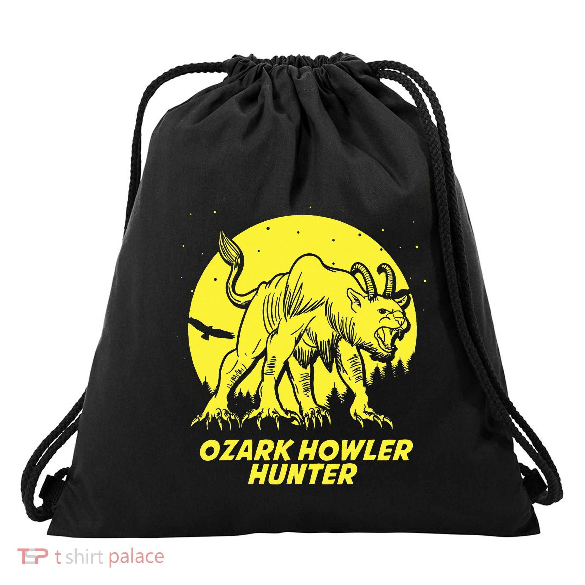 Ozark Howler Hide & Seek Hunter Champion Cryptid Drawstring Bag