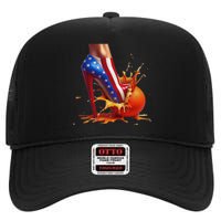 Orange High Heel Crush High Crown Mesh Back Trucker Hat