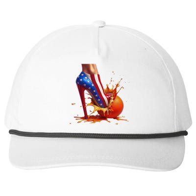 Orange High Heel Crush Snapback Five-Panel Rope Hat