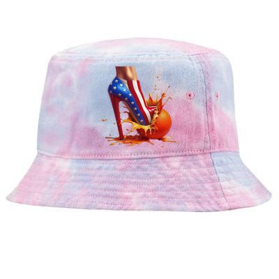 Orange High Heel Crush Tie-Dyed Bucket Hat