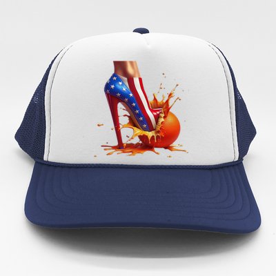 Orange High Heel Crush Trucker Hat