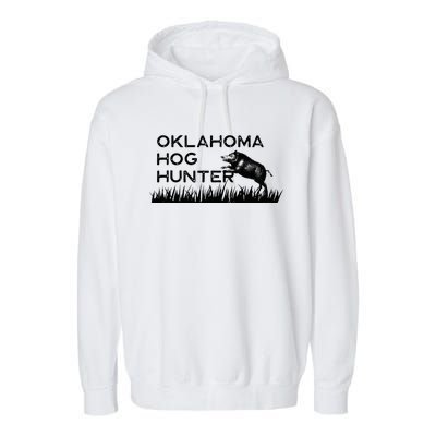 Oklahoma Hog Hunter Feral Boar Texas Garment-Dyed Fleece Hoodie