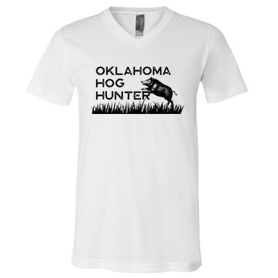 Oklahoma Hog Hunter Feral Boar Texas V-Neck T-Shirt