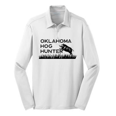 Oklahoma Hog Hunter Feral Boar Texas Silk Touch Performance Long Sleeve Polo