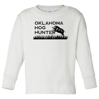 Oklahoma Hog Hunter Feral Boar Texas Toddler Long Sleeve Shirt