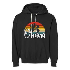 Ohana Hawaii Hibiscus Flower 70s Retro Family Holiday Garment-Dyed Fleece Hoodie