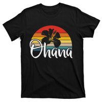 Ohana Hawaii Hibiscus Flower 70s Retro Family Holiday T-Shirt