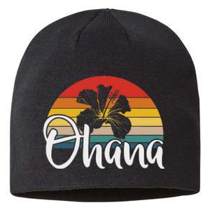 Ohana Hawaii Hibiscus Flower 70s Retro Family Holiday Sustainable Beanie