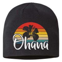 Ohana Hawaii Hibiscus Flower 70s Retro Family Holiday Sustainable Beanie