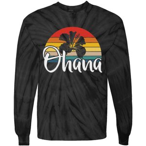 Ohana Hawaii Hibiscus Flower 70s Retro Family Holiday Tie-Dye Long Sleeve Shirt