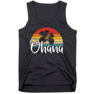 Ohana Hawaii Hibiscus Flower 70s Retro Family Holiday Tank Top