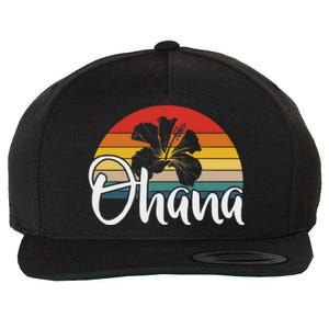 Ohana Hawaii Hibiscus Flower 70s Retro Family Holiday Wool Snapback Cap