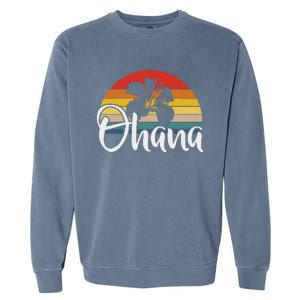 Ohana Hawaii Hibiscus Flower 70s Retro Family Holiday Garment-Dyed Sweatshirt