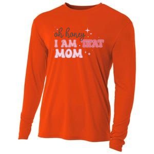 Oh Honey I Am That Mom Funny Boho Groovy Mom Cooling Performance Long Sleeve Crew