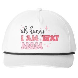 Oh Honey I Am That Mom Funny Boho Groovy Mom Snapback Five-Panel Rope Hat