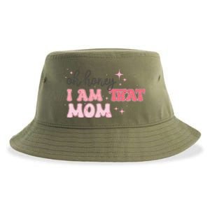 Oh Honey I Am That Mom Funny Boho Groovy Mom Sustainable Bucket Hat