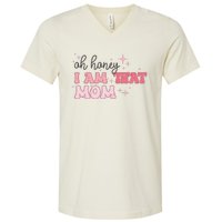 Oh Honey I Am That Mom Funny Boho Groovy Mom V-Neck T-Shirt