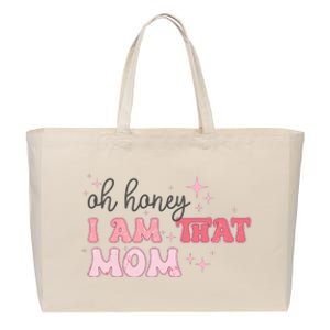 Oh Honey I Am That Mom Funny Boho Groovy Mom Cotton Canvas Jumbo Tote