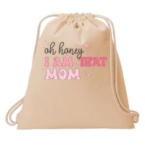 Oh Honey I Am That Mom Funny Boho Groovy Mom Drawstring Bag