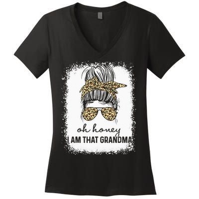 Oh Honey I Am That Grandma Bleached Mother's Day Women's V-Neck T-Shirt
