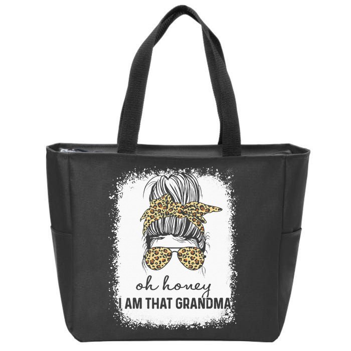 Oh Honey I Am That Grandma Bleached Mother's Day Zip Tote Bag