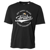 One Happy Island Aruba Script Lettering Vintage Logo Art Cooling Performance Crew T-Shirt