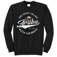 One Happy Island Aruba Script Lettering Vintage Logo Art Sweatshirt