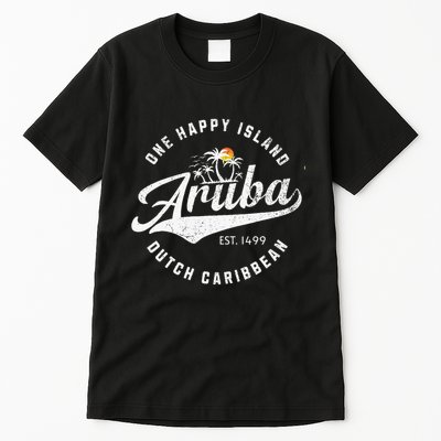 One Happy Island Aruba Script Lettering Vintage Logo Art Tall T-Shirt