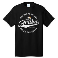 One Happy Island Aruba Script Lettering Vintage Logo Art Tall T-Shirt