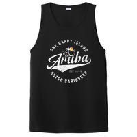 One Happy Island Aruba Script Lettering Vintage Logo Art PosiCharge Competitor Tank