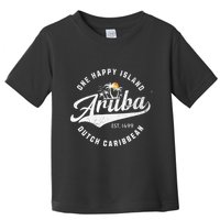 One Happy Island Aruba Script Lettering Vintage Logo Art Toddler T-Shirt