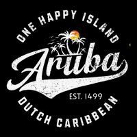 One Happy Island Aruba Script Lettering Vintage Logo Art Toddler T-Shirt