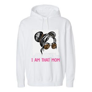 Oh Honey I Am That Mom Messy Hair Bun Leopard Gift Garment-Dyed Fleece Hoodie