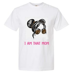 Oh Honey I Am That Mom Messy Hair Bun Leopard Gift Garment-Dyed Heavyweight T-Shirt