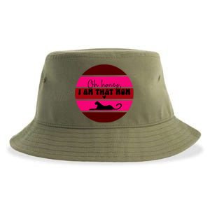 Oh Honey IM That Mom Leopard Mom Purple Sunset MotherS Day Great Gift Sustainable Bucket Hat