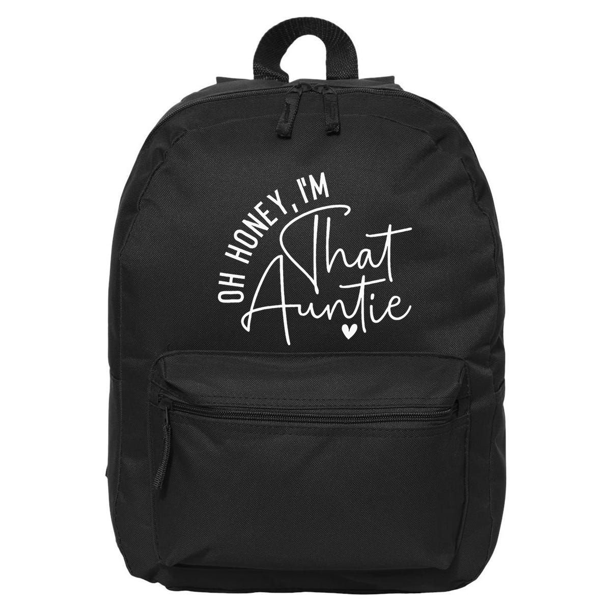 Oh Honey IM That Auntie Heart Cute Aunt To Be Gift 16 in Basic Backpack