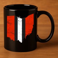 Ohio Cleveland Stripe Football 11oz C Handle Ceramic Mug