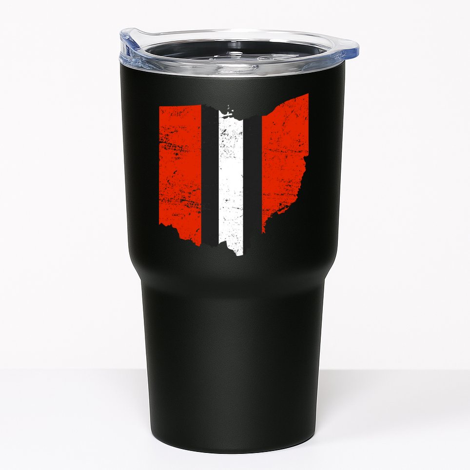 Ohio Cleveland Stripe Football Tumbler