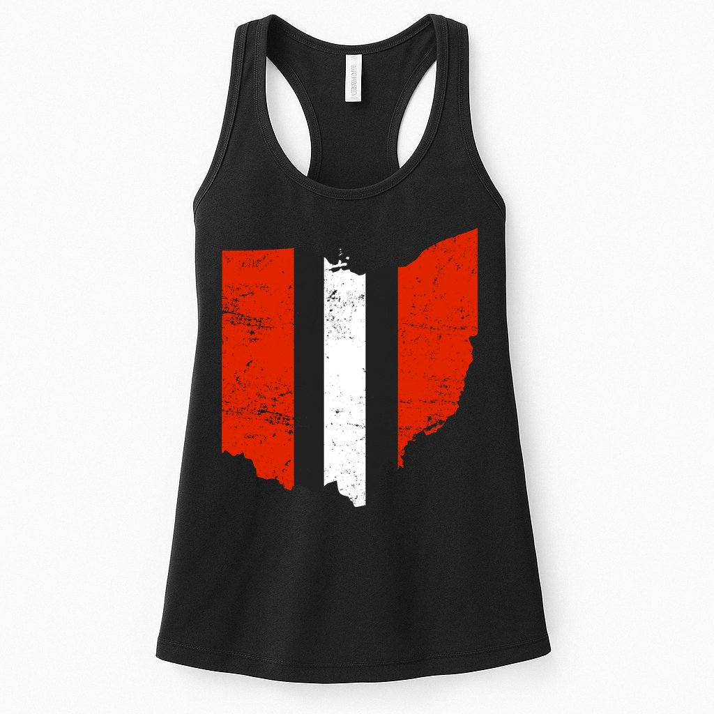 Ohio Cleveland Stripe Football Womens Tank Top