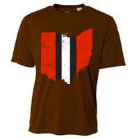 Ohio Cleveland Stripe Football Cooling Performance Crew T-Shirt