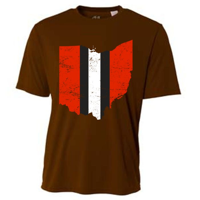 Ohio Cleveland Stripe Football Cooling Performance Crew T-Shirt