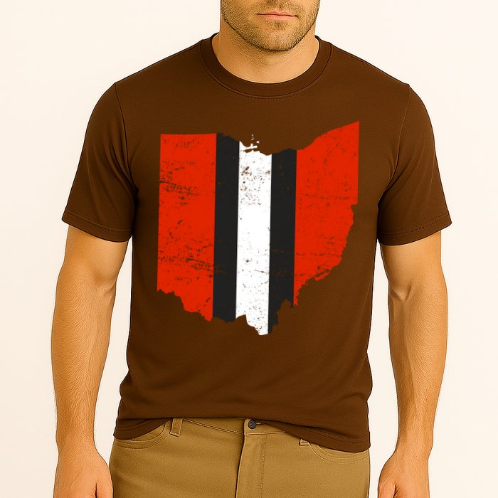 Ohio Cleveland Stripe Football Cooling Performance Crew T-Shirt