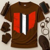 Ohio Cleveland Stripe Football Cooling Performance Crew T-Shirt