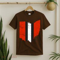 Ohio Cleveland Stripe Football T-Shirt