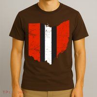 Ohio Cleveland Stripe Football T-Shirt