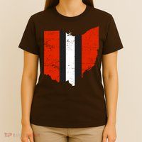 Ohio Cleveland Stripe Football T-Shirt